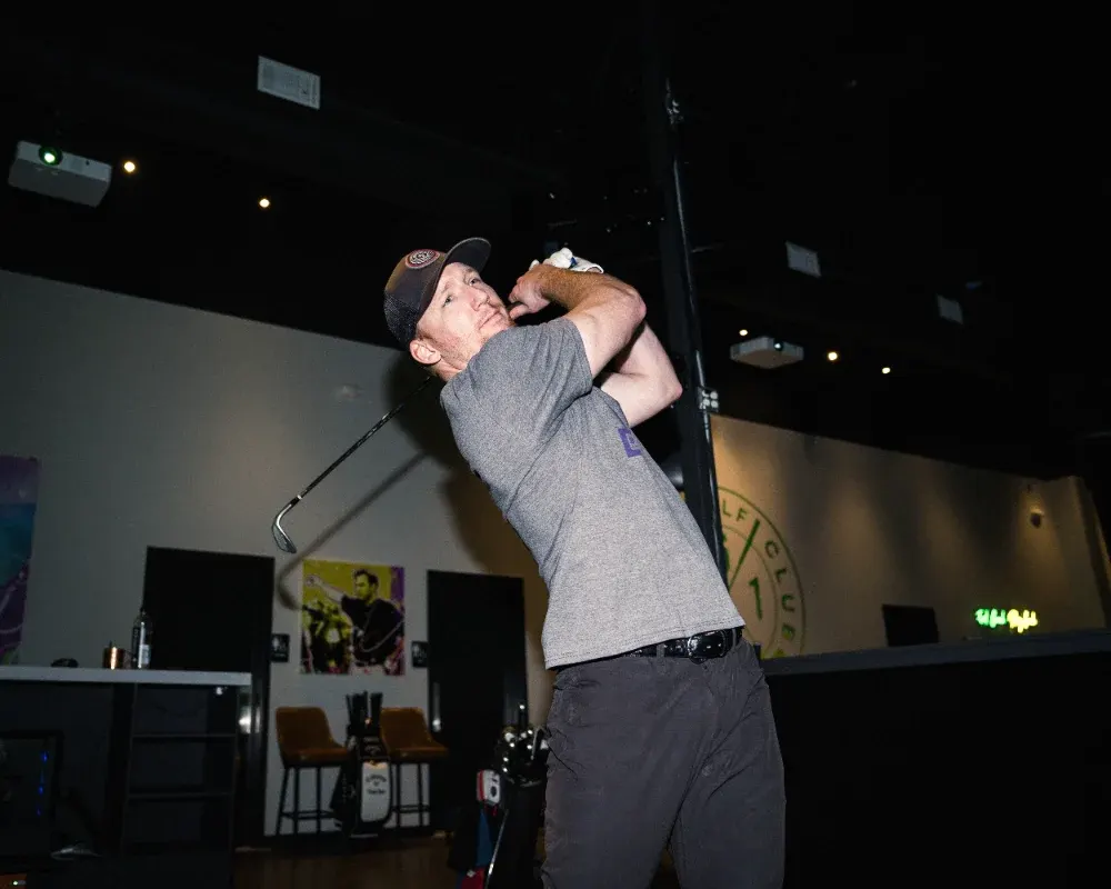 Golfers with bags